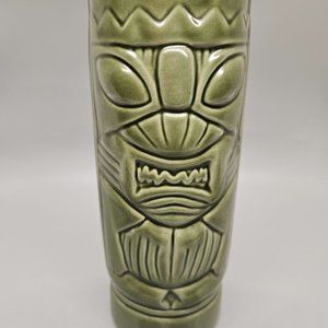Green Glazed Ceramic Hawaiian Tiki Mug DW113 Two Sided Vintage China